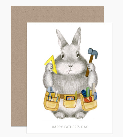 Dad Bunny Tool Belt Father's Day Card