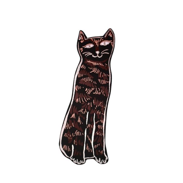 Cat Tails Leather Bookmark - Black