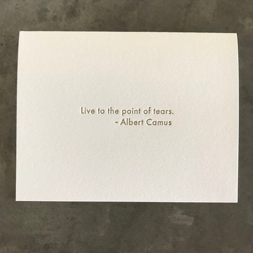 Tears - Albert Camus Letterpress Card