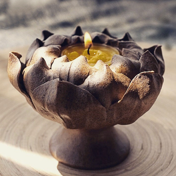 Ceramic Lotus Candle Holder