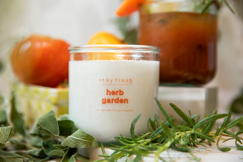 Recycled Glass Soy Candles - 10 oz - Herb Garden