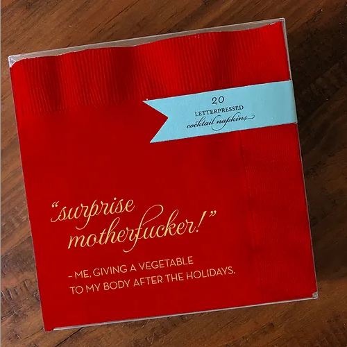 Surprise Motherfuckers Red Cocktail Napkins