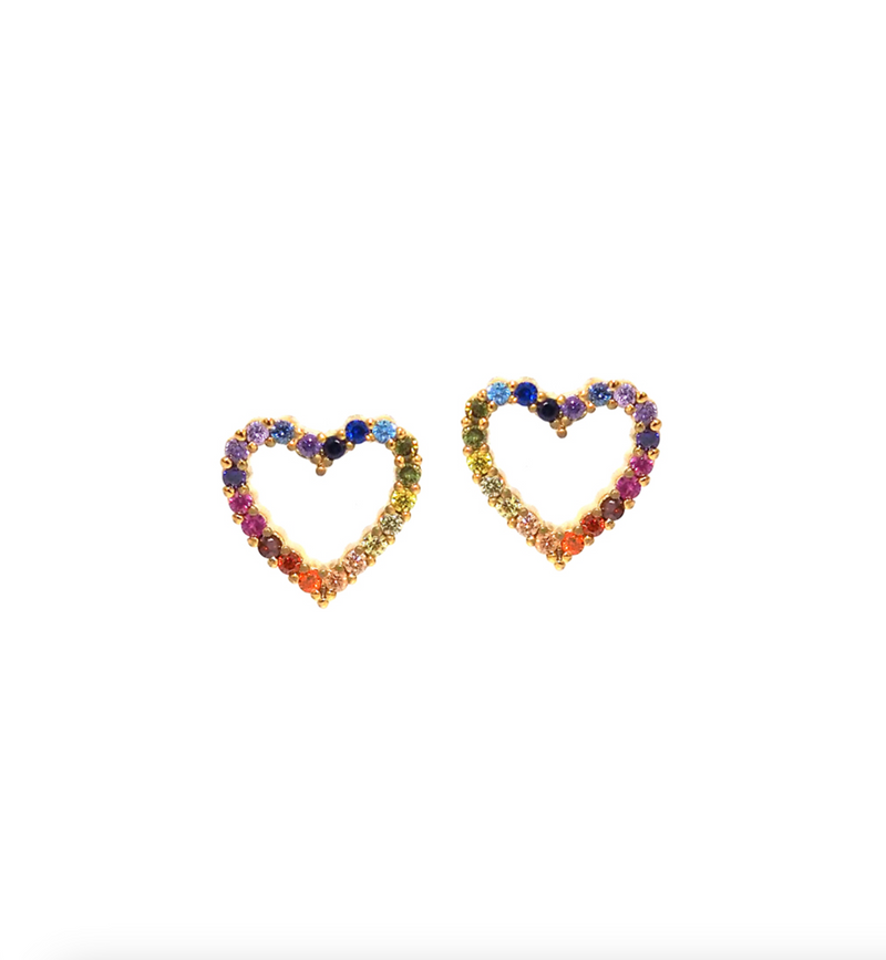 Heart Mini Rainbow Studs