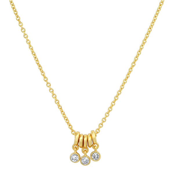 Gold Rings and CZ Stone Necklace