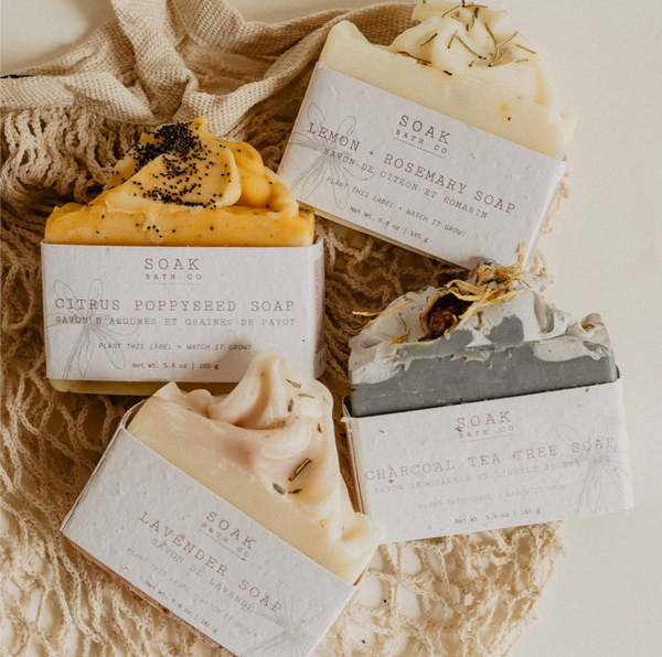 Handmade Soap Bar with Plantable Label
