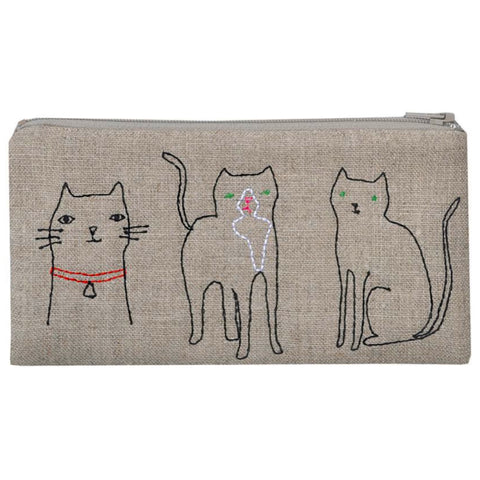 Cats Linen Pouch - Small