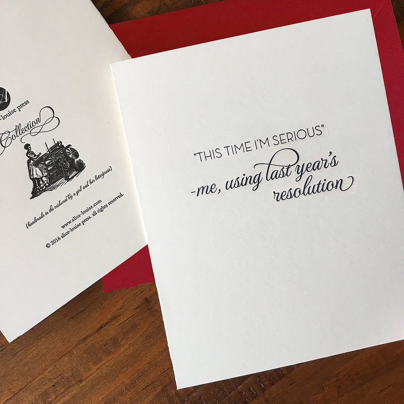 Serious Resolutions Greeting Card