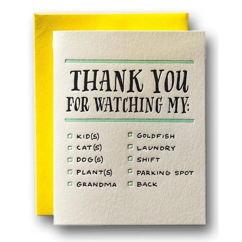 "Thanks For Watching" Thank You Card
