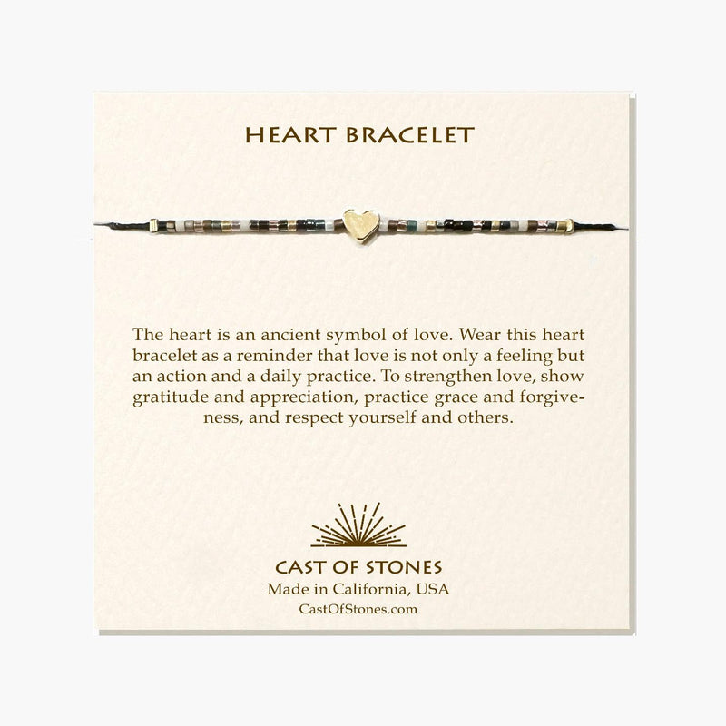 Beaded Heart Bracelet - Bright