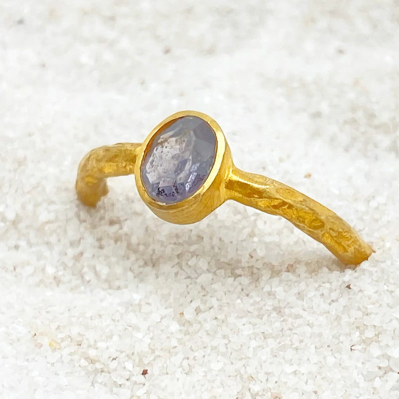 Faceted Tourmaline One of a Kind Gold Vermeil Ring