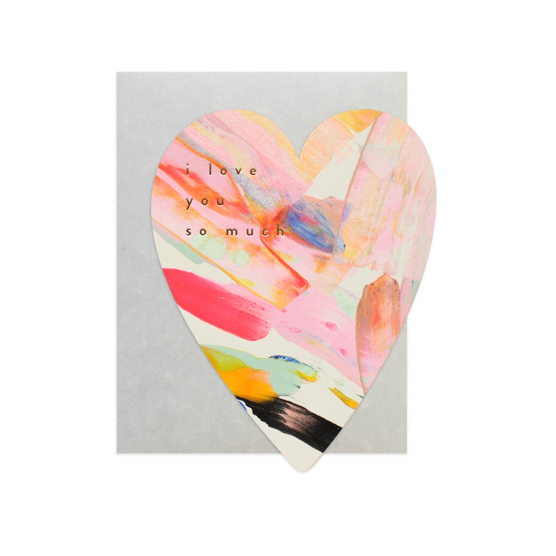Rainbow Heart Handpainted Card by Moglea