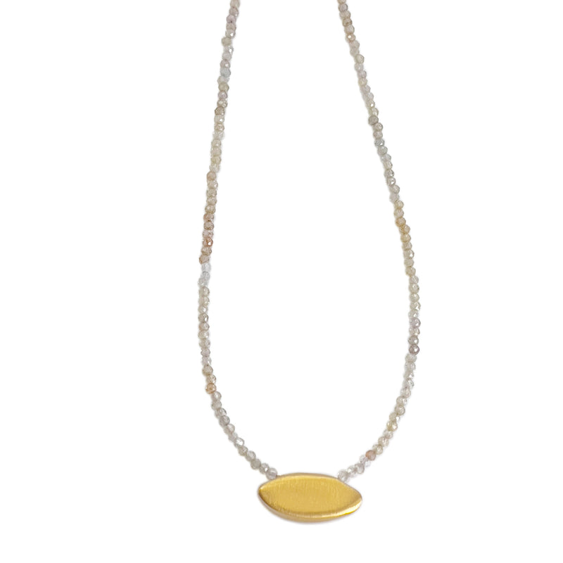 Gold Vermeil Petal on Zircon Necklace