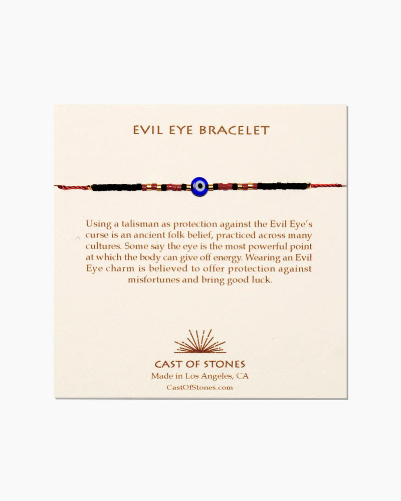 Evil Eye Bracelet -  Cobalt & Red