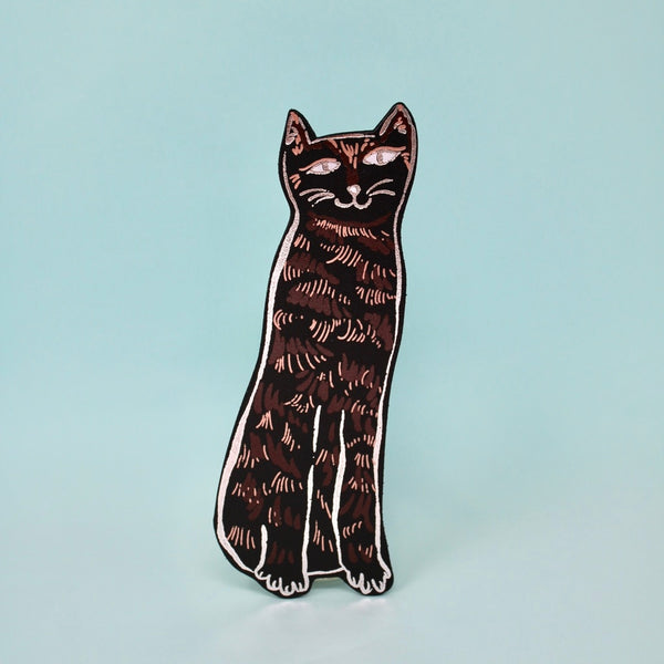 Cat Tails Leather Bookmark - Black