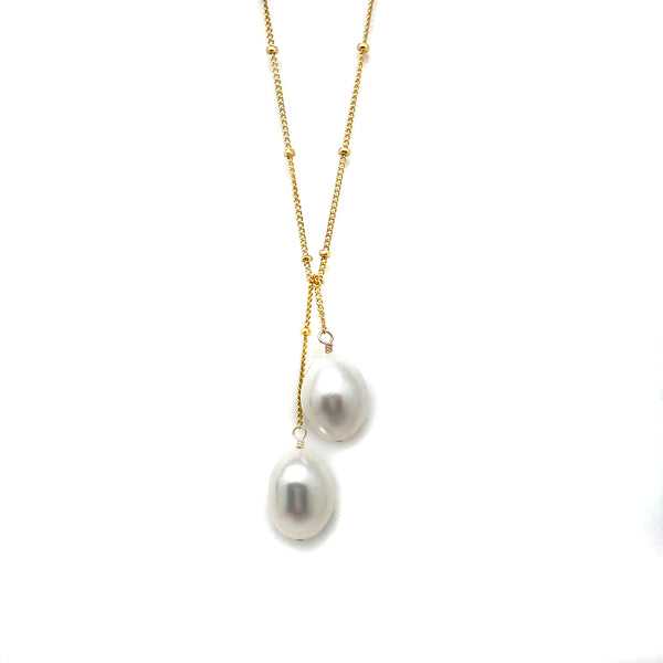 Wasabi Jewelry Lariat Necklace - Pearls