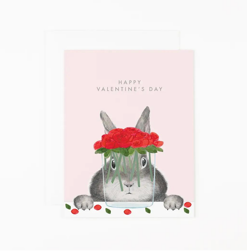 Happy Valentine's Bunny Roses Card