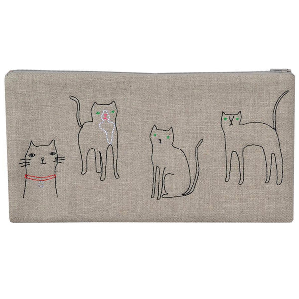 Cats Linen Pouch - Small