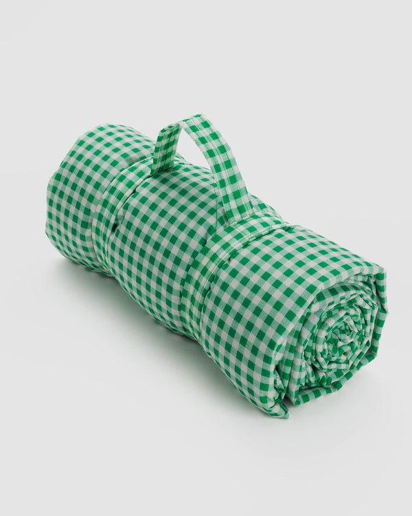 Puffy Picnic Blankets - Green Gingham
