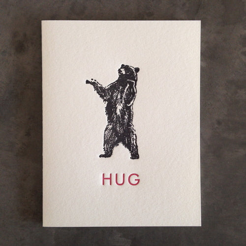 Bear Hug Letterpress Card