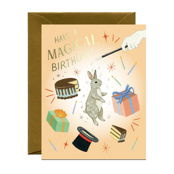 Magical Bunny Birthday Card *Foil Stamped*