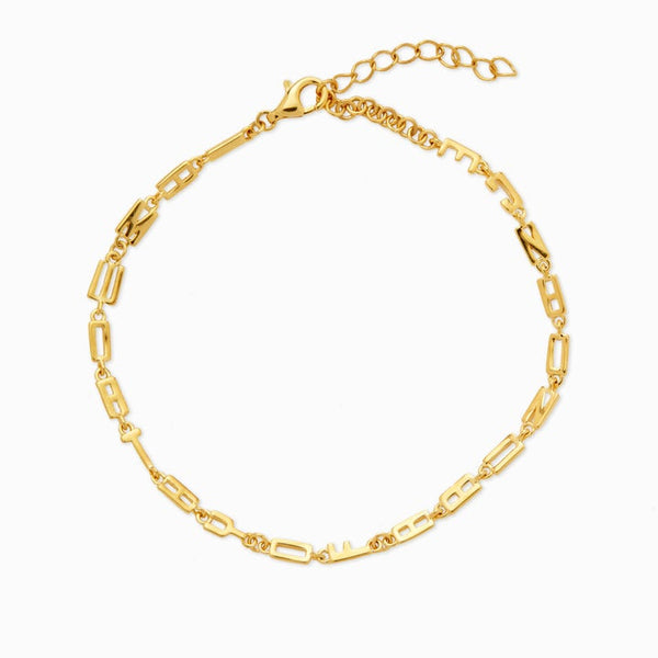 Affirmation Bracelet - "I Am Worthy Of Abundance" -  Gold Vermeil