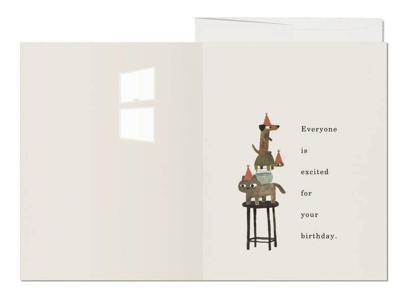 Everyone Is Excited Bday French Fold Card