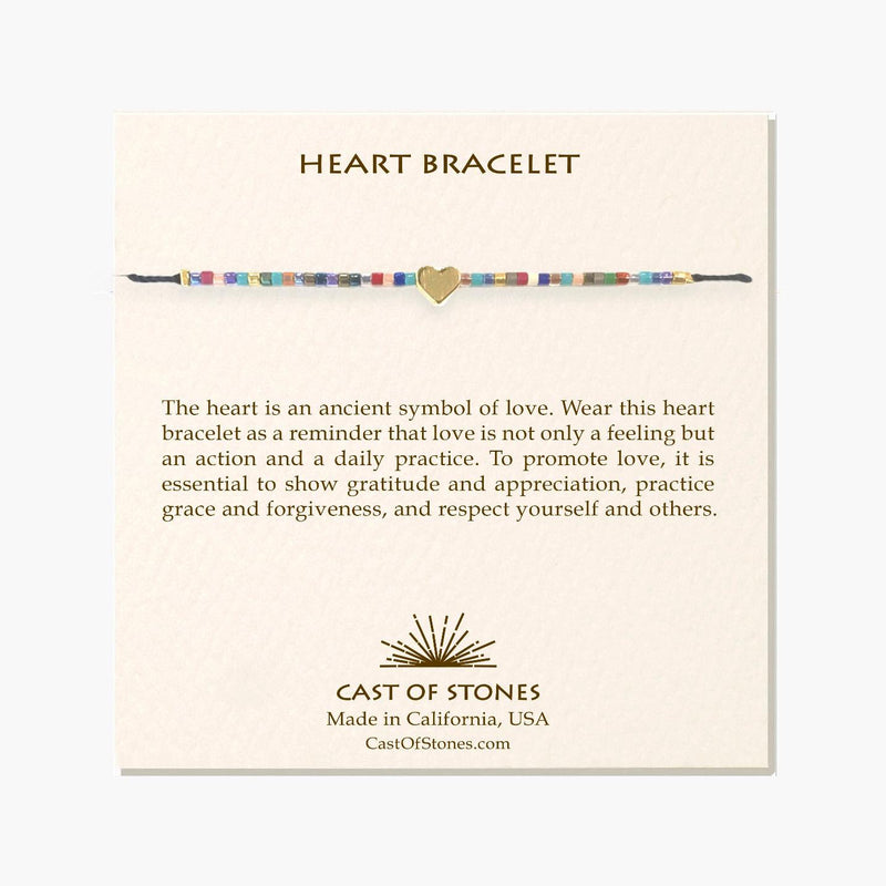 Beaded Heart Bracelet - Bright
