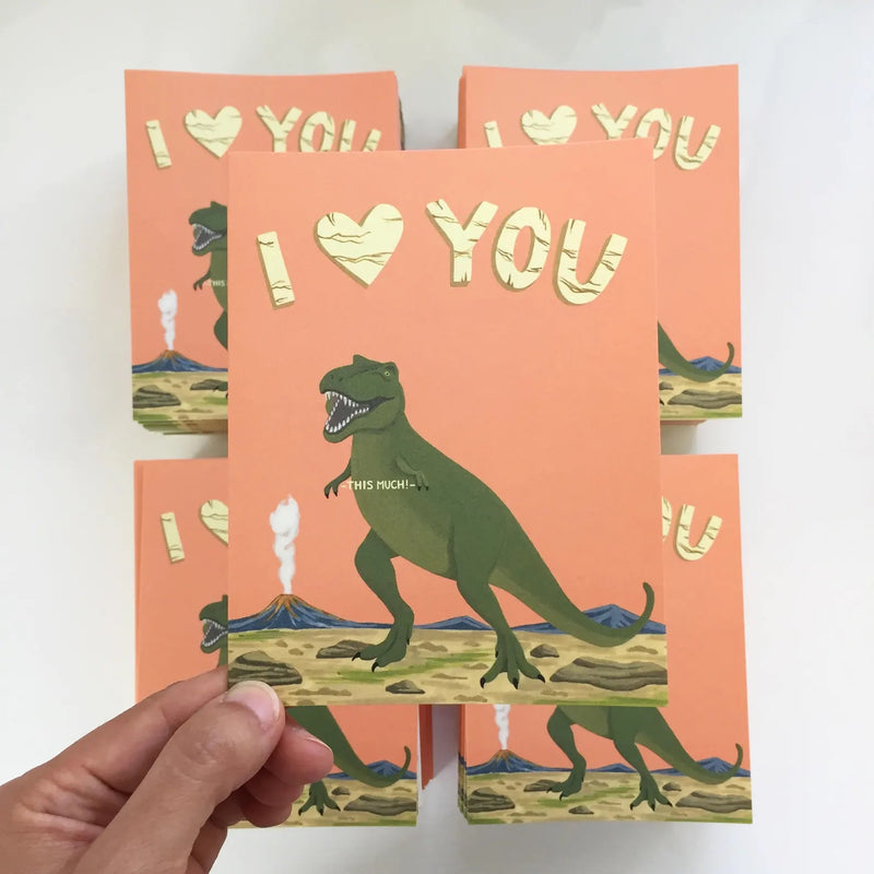 T-Rex This Much Greeting Card