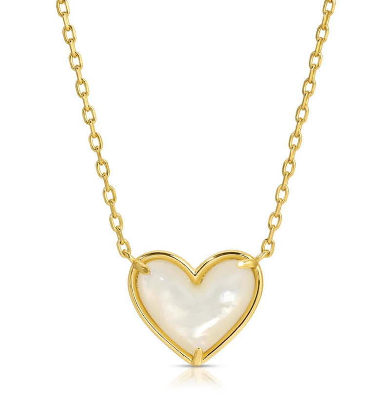 Oh My Heart Necklace - Mother of Pearl