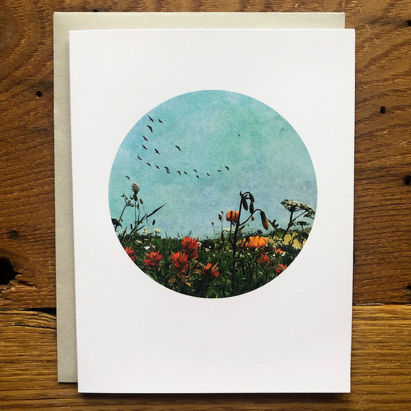 Flowers in Circle Card