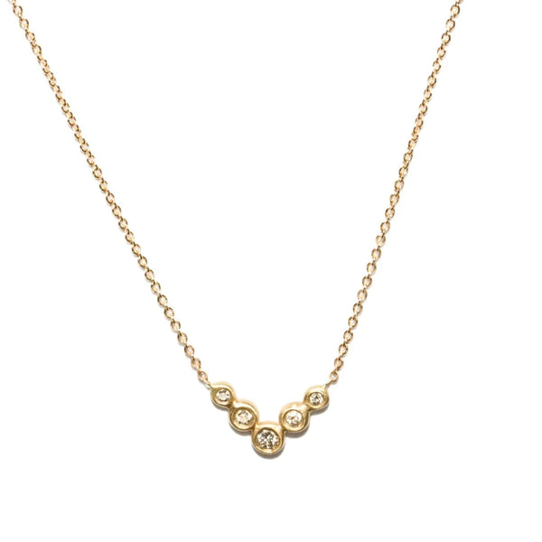 Lovebird Flock Diamond and 14 Karat Gold Necklace -16"
