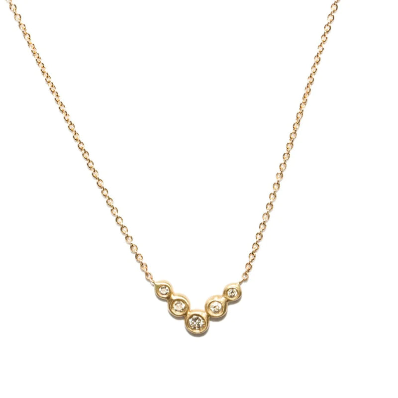 Lovebird Flock Diamond and 14 Karat Gold Necklace -16"