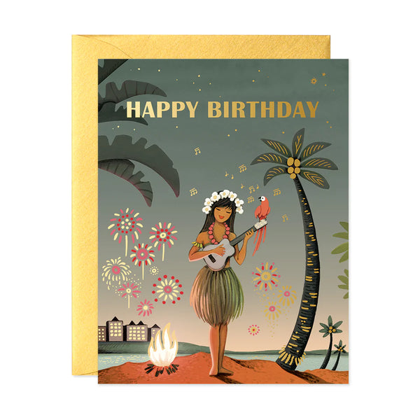 Hawaii Girl Birthday Card