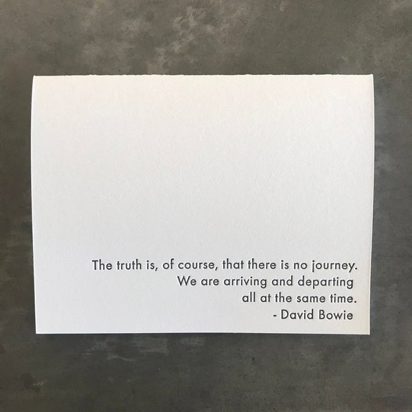 Journey - David Bowie Letterpress Card