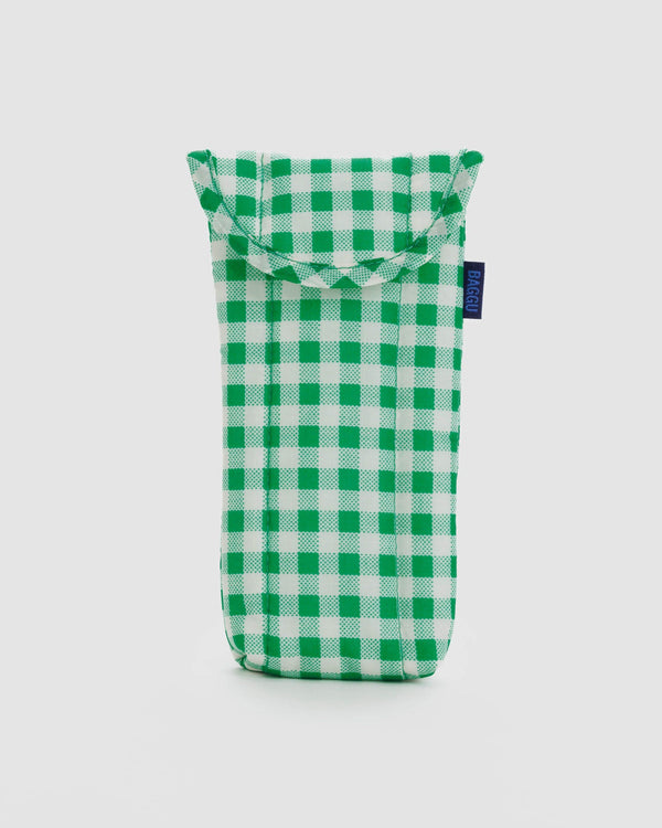 Puffy Glasses Sleeve Collection - Green Gingham