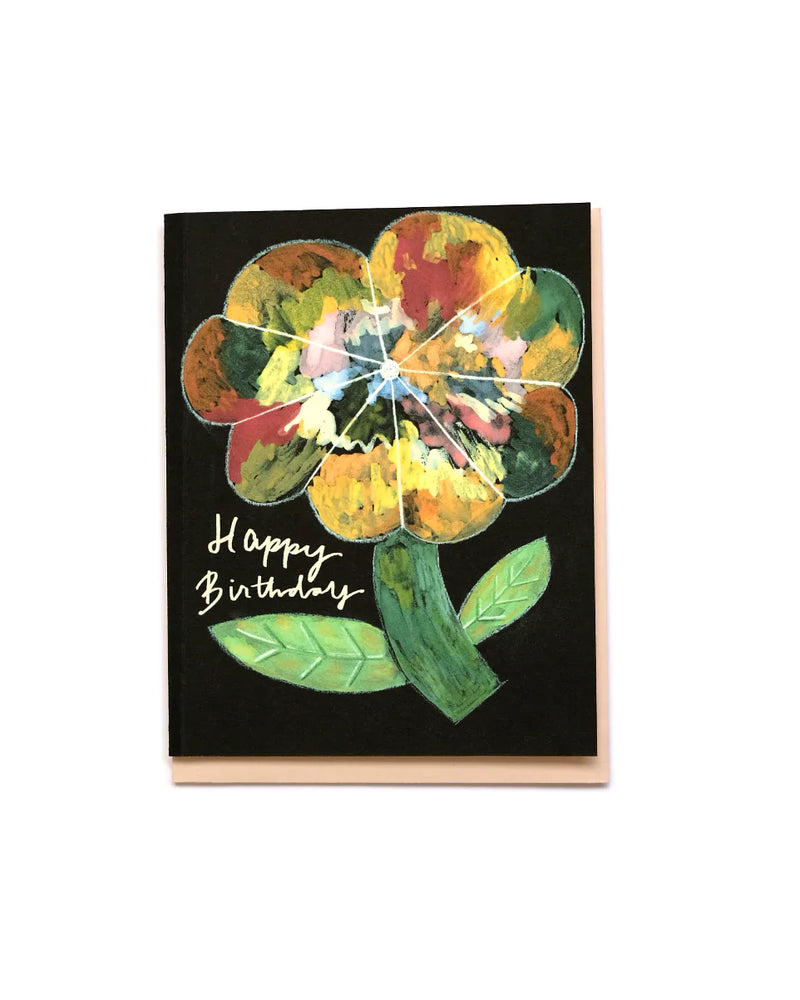Happy Birthday Watercolor Flower