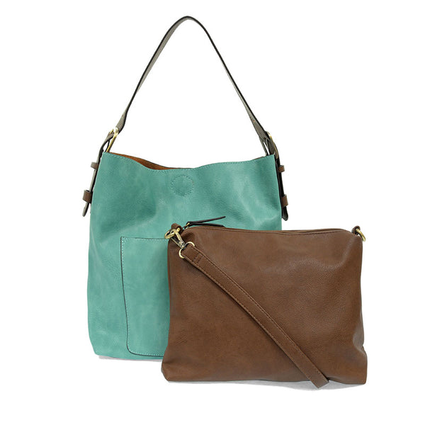 Vegan Leather Hobo Handbag - True Turquoise