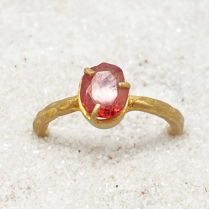 Faceted Tourmaline One of a Kind Gold Vermeil Ring