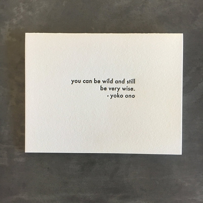 Wild & Wise - Yoko Ono Letterpress Card