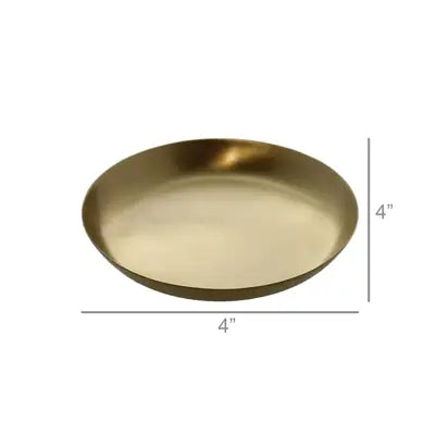 Round Satin Tray in Brushed Brass