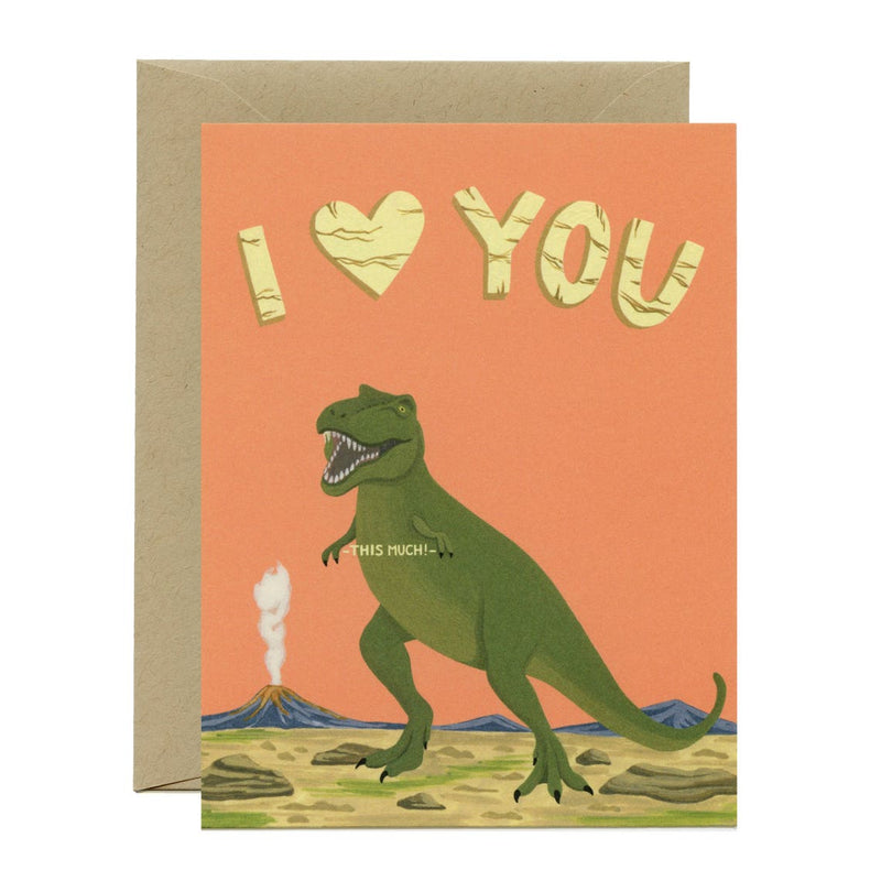 T-Rex This Much Greeting Card